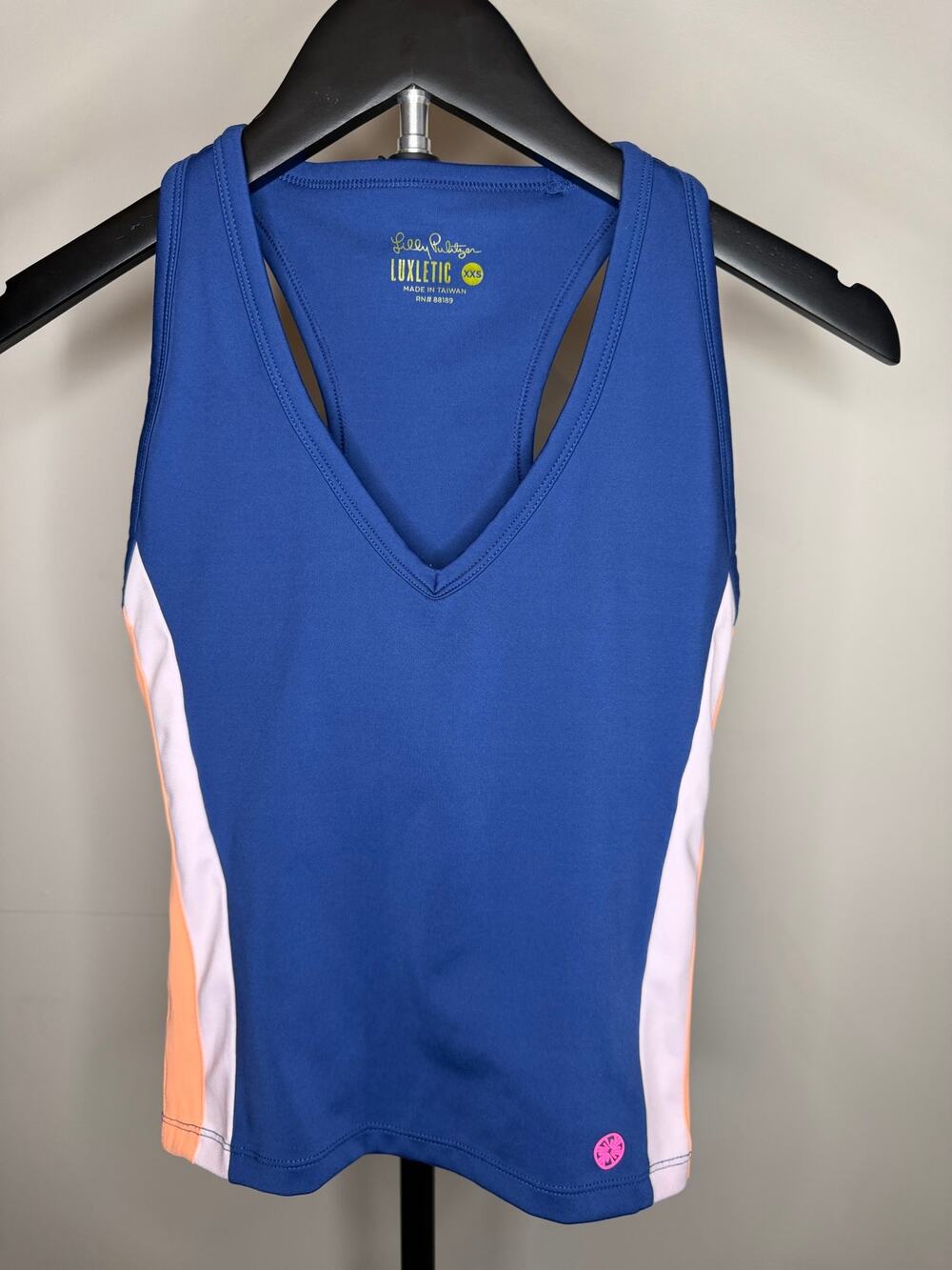 Lilly Pulitzer Luxletic Vanti Bra Tank XXS Oyster Bay Navy MSRP $98